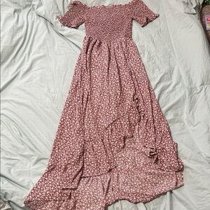 Francesca's Collections Pink Floral Maxi Dress